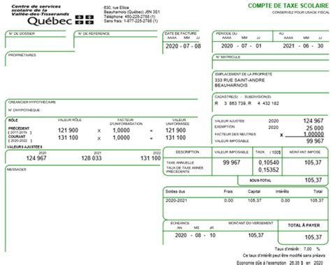 taxes scolaires québec|Centre de services scolaire des Premières.